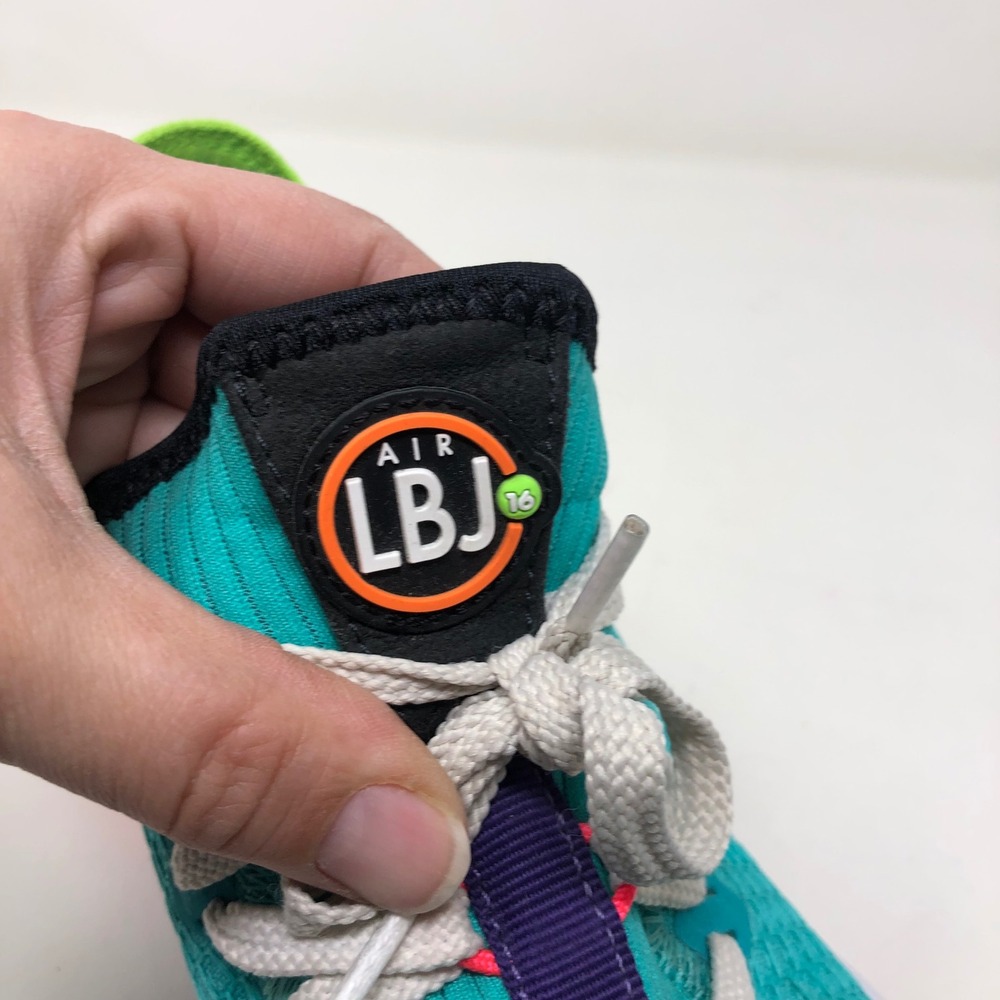 Nike LeBron 16 Low Mens 7.5 Basketball Shoes Hyper Jade Orange Green CI2668-301 - Picture 15 of 15